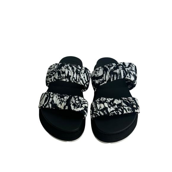 Sorel Women's Roaming Two Strap Slide Sandals Black White Size 8 - Picture 2 of 8